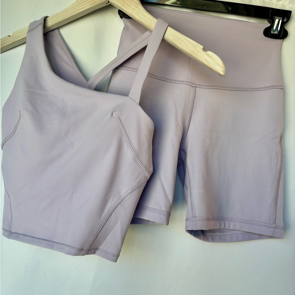 lululemon athletica Light Purple Tank Top & shorts set Small